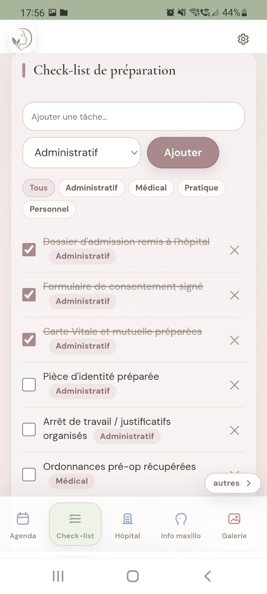 Checklist hôpital Néovia pour préparer une chirurgie des mâchoires