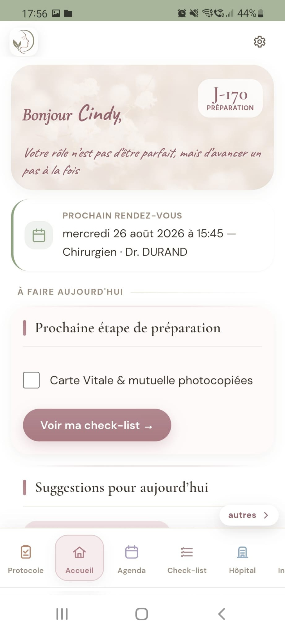 Tableau de bord Néovia pour organiser un parcours de chirurgie maxillo-faciale
